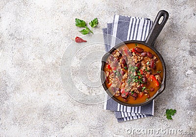 Traditional Mexican dish chili con carne Stock Photo