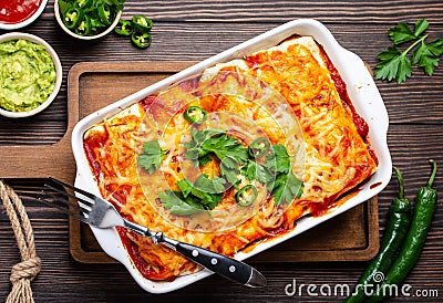 Traditional Mexican enchiladas Stock Photo