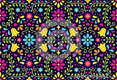 Traditional Mexican seamless pattern Vector Illustration