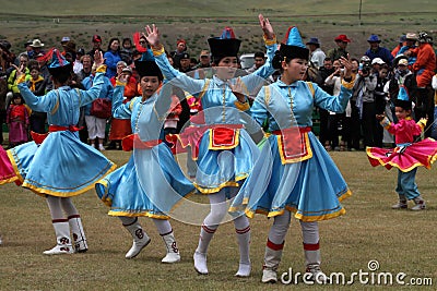 Traditional Mongolian dances Editorial Stock Photo