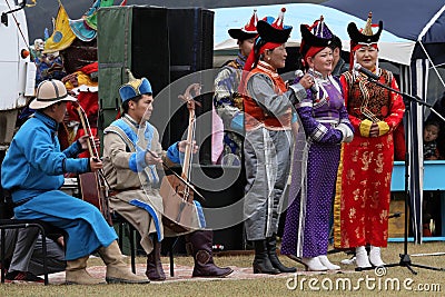 Traditional mongolian musicians Editorial Stock Photo