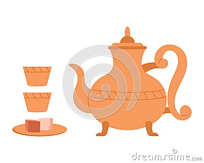 Traditional moroccan teapot Vector Illustration
