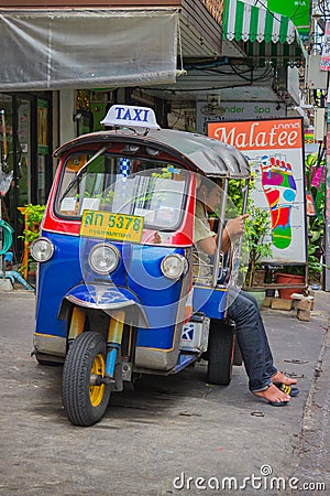 Traditional moto-taxi in Thailand Editorial Stock Photo