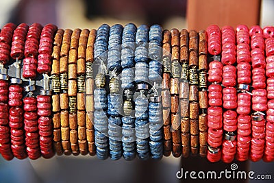 Traditional multicolored Oriental bead bracele Stock Photo