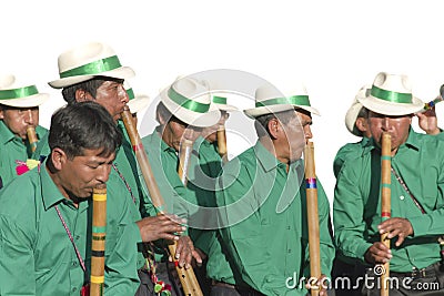 Traditional music band in Bolivia Editorial Stock Photo