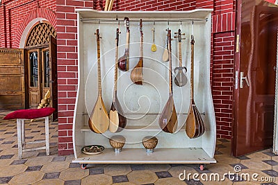 Traditional musical instruments in Tashkent, Uzbekistan Stock Photo