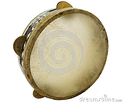 Traditional musical instument egyptian tambourine made of camel Stock Photo