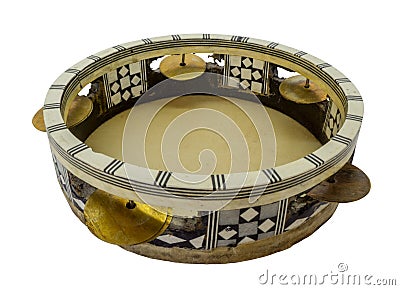 Traditional musical instument egyptian tambourine made of camel Stock Photo