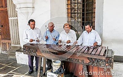 View of Traditional musicians, Antigua City, Guatemala, Central America Editorial Stock Photo