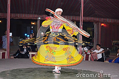 Traditional muslim dervish street dancer Stock Photo