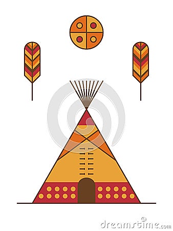 Traditional native american tipi Vector Illustration