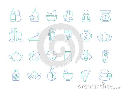 Traditional naturopathy icon. Alternative herbal medicine vitamin bioenergy health osteopathy and homeopathy tools Vector Illustration