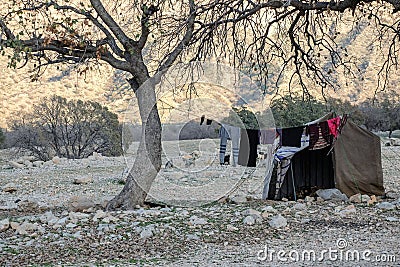 Nomads tent in Zagros mountains Iran Stock Photo