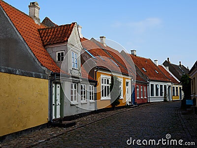 Traditional old classic decorative style Danish house home Aero Island, South Funen, Denmark Editorial Stock Photo