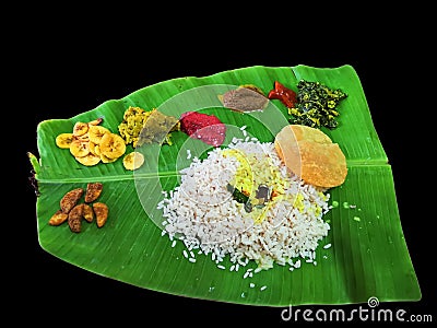 Traditional Onam Meals Stock Photo