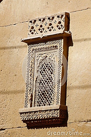 Traditional ornate window of old haveli,Jaisalmer,India Stock Photo