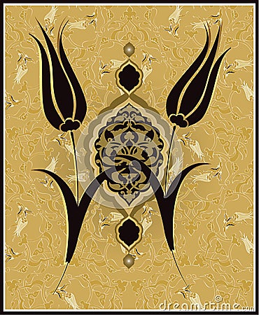 Traditional ottoman turkish tulip design Vector Illustration