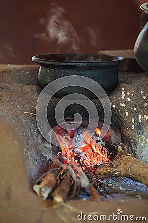 Traditional oven on a rural kitchen Stock Photo