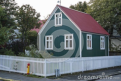 Traditional painted houses homes in central reykjavik iceland ci Editorial Stock Photo