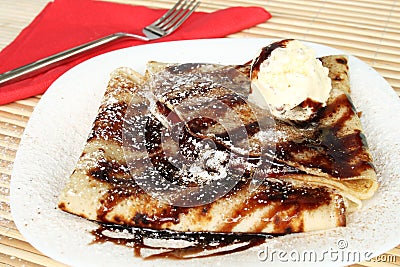 Traditional pancakes with chocolate Stock Photo