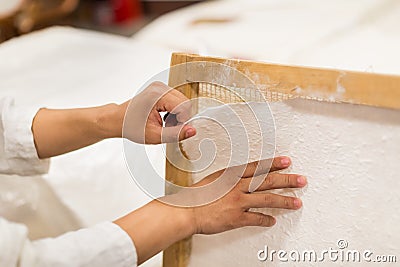 The traditional papermaking Stock Photo