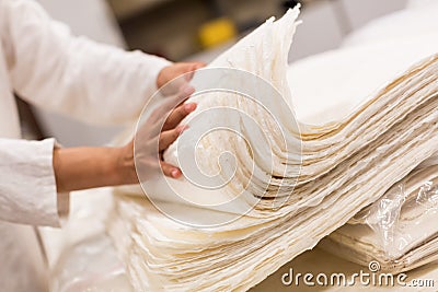 The traditional papermaking Stock Photo