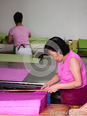 Traditional papermaking in South Korea Editorial Stock Photo