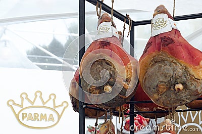 Traditional Parma raw ham Editorial Stock Photo