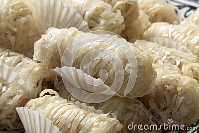 Traditional patisserie almond cookies close up full frame Stock Photo