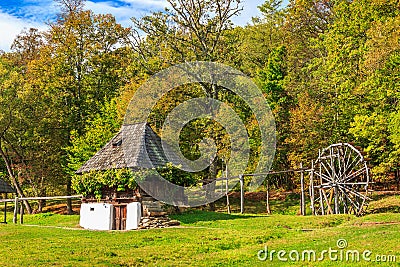 Traditional peasant house,Astra Ethnographic village museum,Sibiu,Romania,Europe Stock Photo