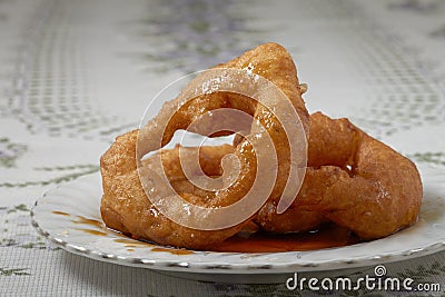 Traditional peruvian dessert Picarones Stock Photo