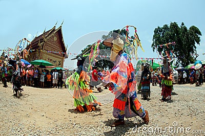 Traditional of Phi Khon Nam Festival in Thailand. Editorial Stock Photo