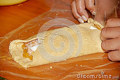 Traditional pib chicken tamal during hanal pixan, day of the dead in Yucatan, Mexico Stock Photo