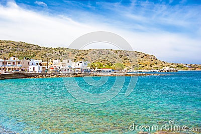 Traditional pictorial coastal fishing village of Milatos, Crete. Stock Photo