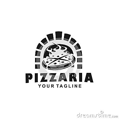 Traditional Pizza Logo Design Template Vector Illustration