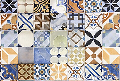 Portuguese azulejo tiles Stock Photo