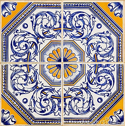 Traditional Portuguese azulejos Stock Photo