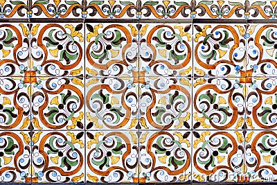 Traditional Portuguese ceramic tiles Stock Photo