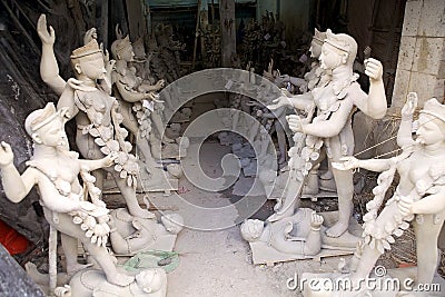 Traditional pottery in Kumortuli, Kolkata, India Stock Photo