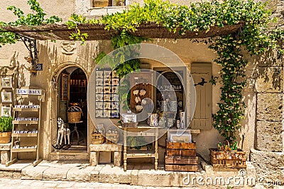 Traditional products at Baux-de-Provence in France Editorial Stock Photo