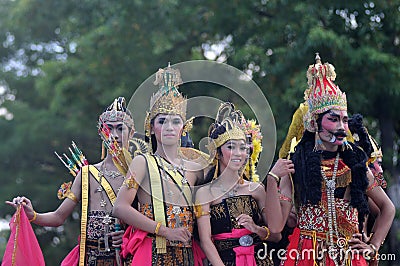 Traditional Puppet Costumes called Wayang Editorial Stock Photo