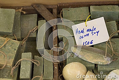 Traditional pure olive oil soap from greece Stock Photo