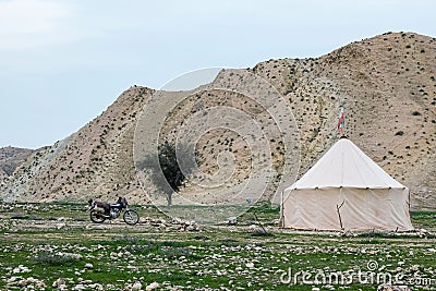 Nomad school in Zagros mountains. Stock Photo