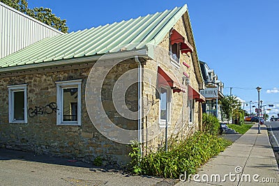 Traditional Quebec house have been built around 1840 on Cure Labelle street Editorial Stock Photo