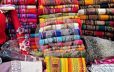 Traditional quechua textil Stock Photo