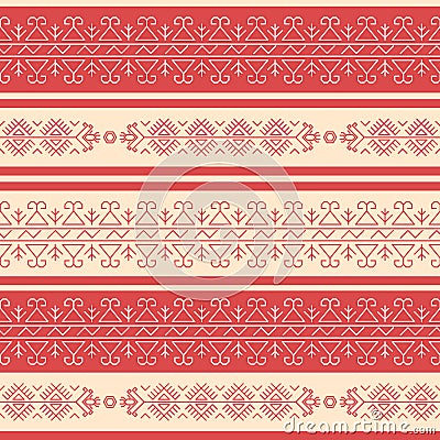 Traditional rad-and-white geometrical seamless pattern in the Bulgarian style Vector Illustration