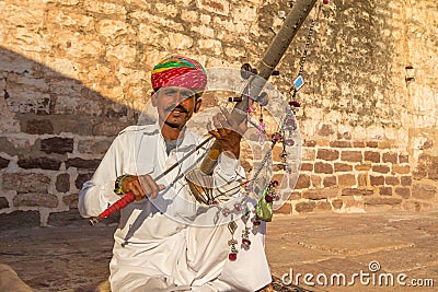 Traditional Rajasthani musician Editorial Stock Photo