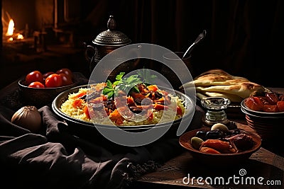 Traditional Ramadan cuisine. preparing delicious festive dishes for the holy month of Ramadan Stock Photo