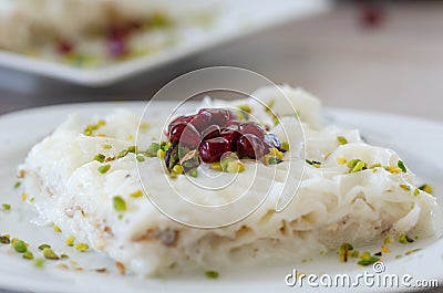 Traditional Ramadan Dessert Gullac. Stock Photo