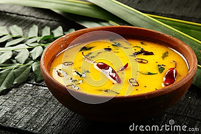 Bowl of spiced butter milk. Stock Photo